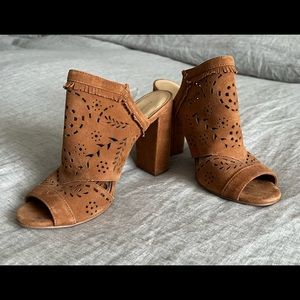 Ivanka Trump Perforated Leather Heel Sandals